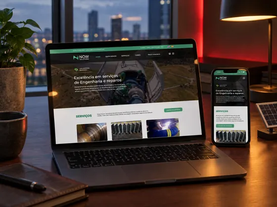Site Now Solutions em notebook e celular