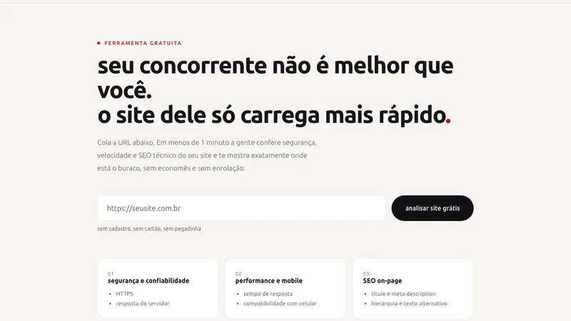 Raio-x grátis do seu site em segundos