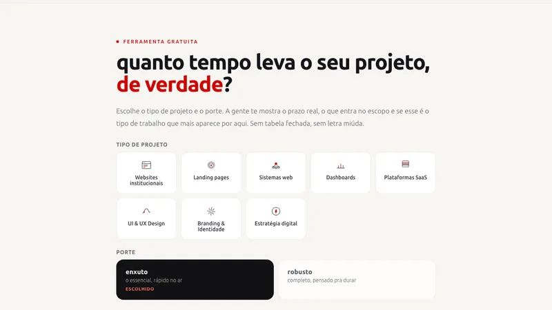 Calculadora de prazo pra site ou sistema