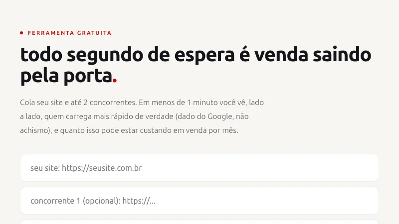 Raio-x comparativo de velocidade